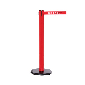 RollerSafety 2"H Belt Barrier - Red 16' Belt